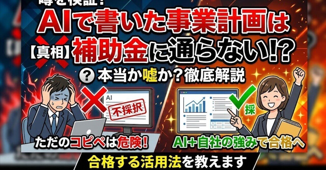 AIで書いた事業計画では補助金は通らないらしい、ほんと？のサムネイル
