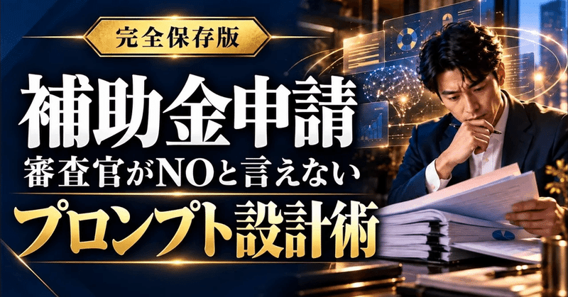 補助金申請の事業計画書、AIにいきなり書かせるな｜完全保存版・プロンプト設計術のサムネイル