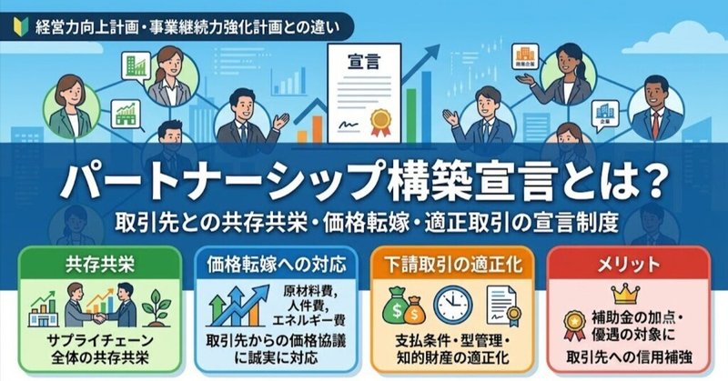 補助金加点にもなる、パートナーシップ構築宣言とは？のサムネイル