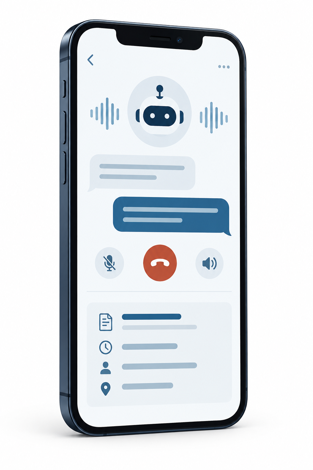 AI電話受付の会話と通話後の要約を表したスマートフォンのイメージ
