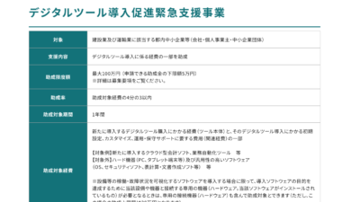 【東京都】デジタルツール導入促進緊急支援事業